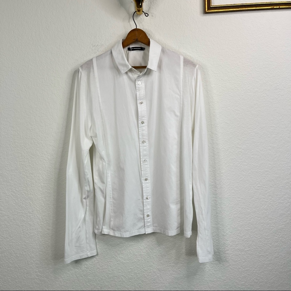 T By Alexander Wang Mixed Media Button Down Shirt - image 3